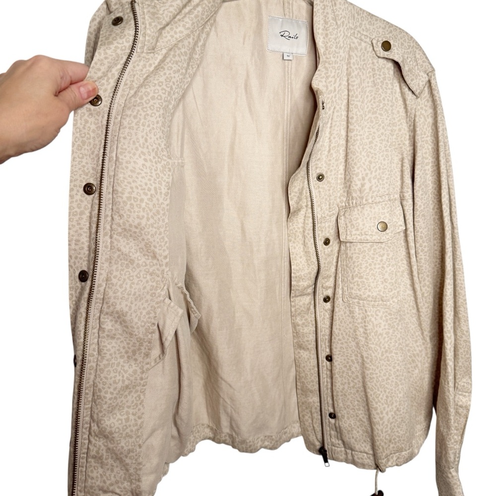 Rails Collins Tan Utility Jacket Animal Print Size M - Picture 7 of 10